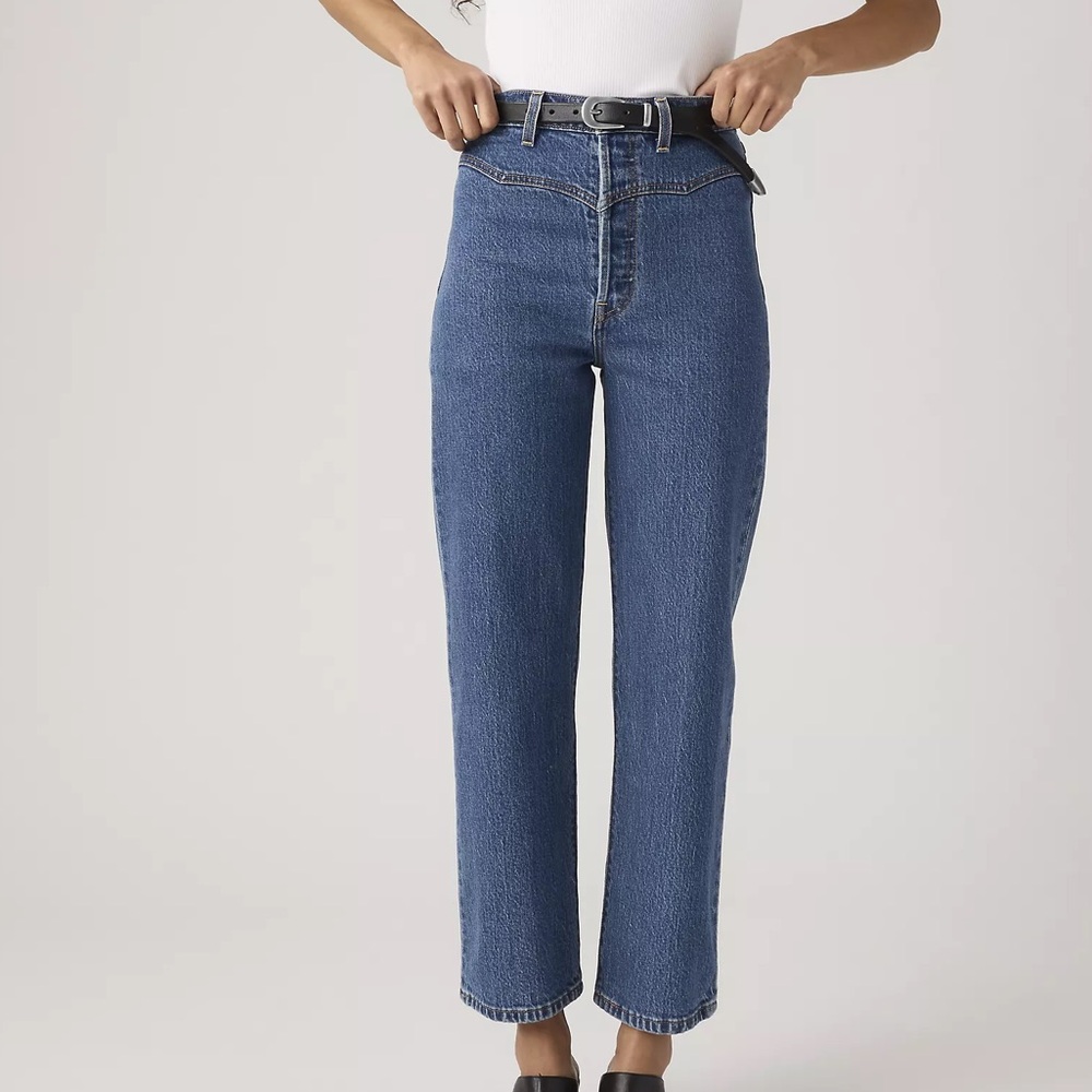 Levi's Ribcage Western Yoke Jeans Denim Medium Blue 25x29